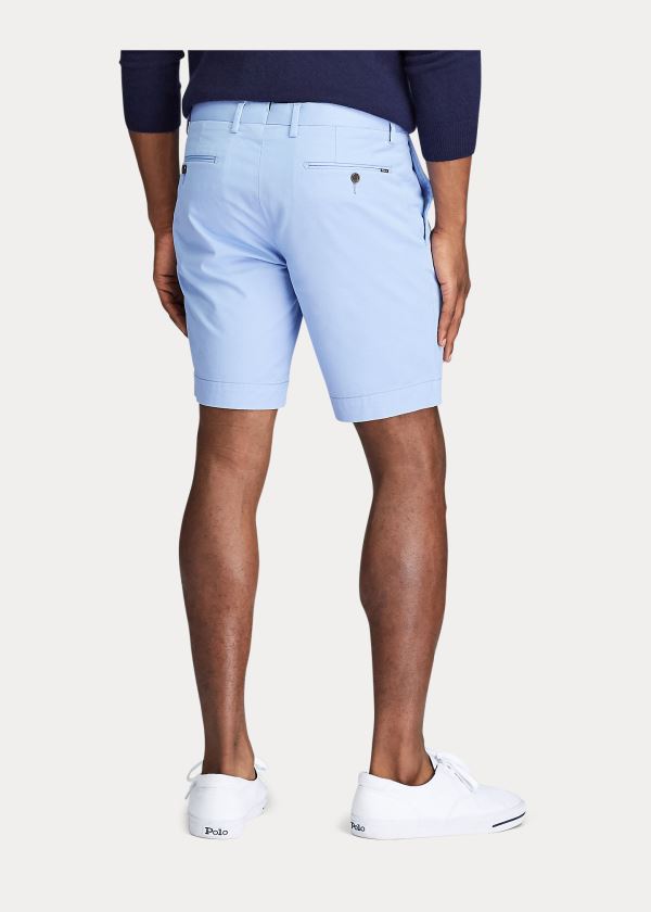 Spodenki Ralph Lauren Stretch Slim Fit Twill Short Męskie Niebieskie | LIGK1044