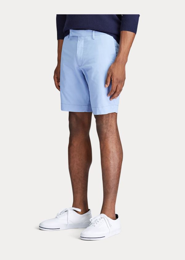 Spodenki Ralph Lauren Stretch Slim Fit Twill Short Męskie Niebieskie | LIGK1044