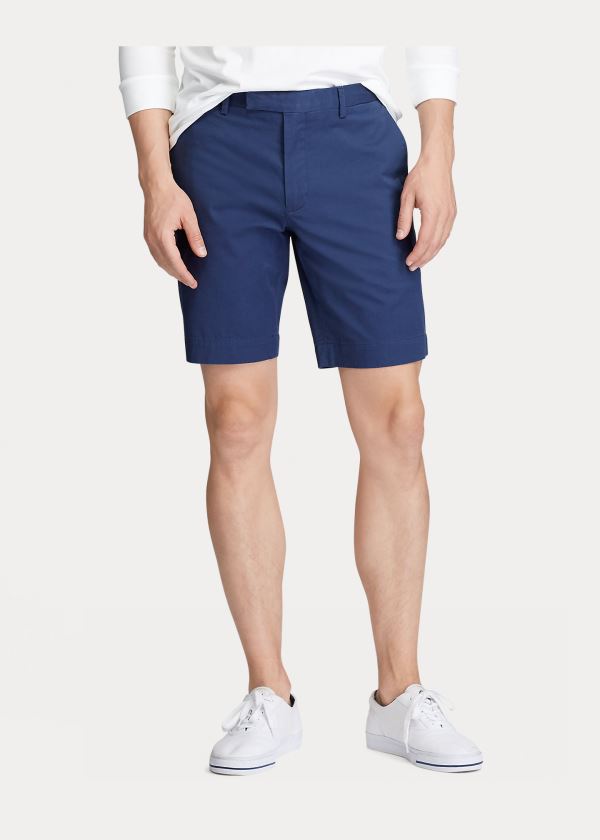 Spodenki Ralph Lauren Stretch Slim Fit Twill Short Męskie Granatowe | HGQS4571