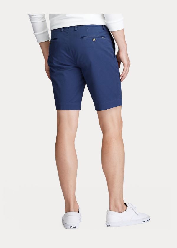 Spodenki Ralph Lauren Stretch Slim Fit Twill Short Męskie Granatowe | HGQS4571