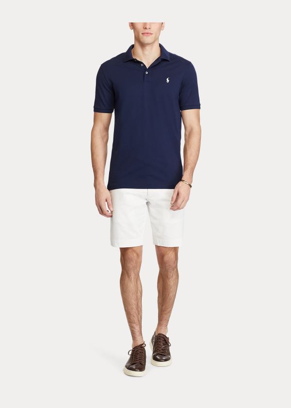 Spodenki Ralph Lauren Stretch Slim Fit Twill Short Męskie Białe | NPXR1353