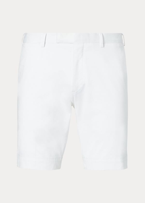 Spodenki Ralph Lauren Stretch Slim Fit Twill Short Męskie Białe | NPXR1353