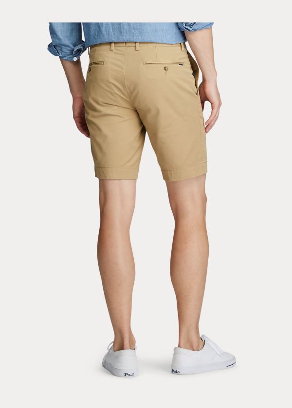 Spodenki Ralph Lauren Stretch Slim Fit Twill Short Męskie Brązowe | JDUW0908