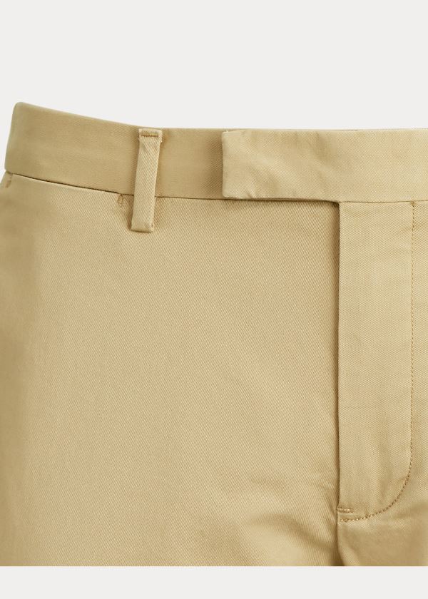 Spodenki Ralph Lauren Stretch Slim Fit Twill Short Męskie Brązowe | JDUW0908