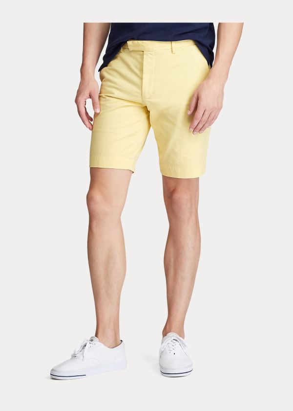 Spodenki Ralph Lauren Stretch Slim Fit Twill Short Męskie Cytrynowy | GGAO9019