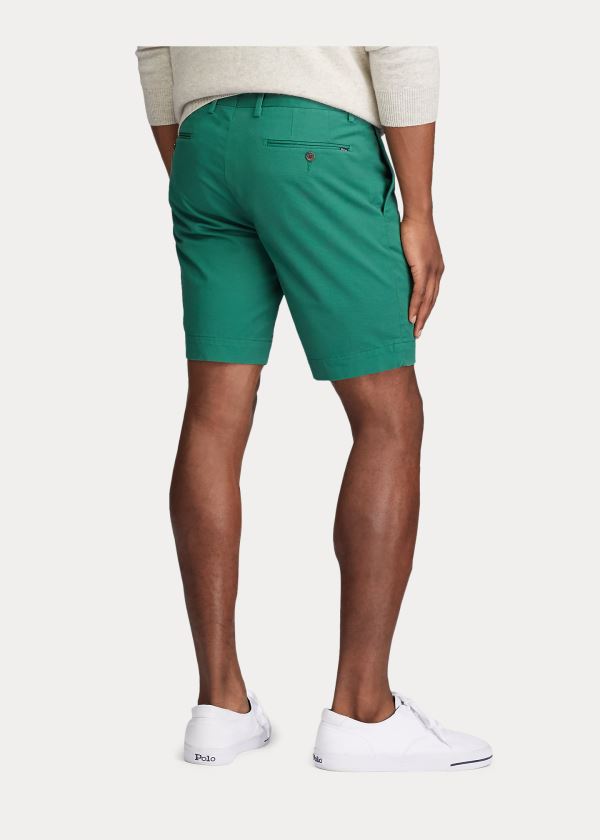 Spodenki Ralph Lauren Stretch Slim Fit Twill Short Męskie Zielone | UGPQ7979