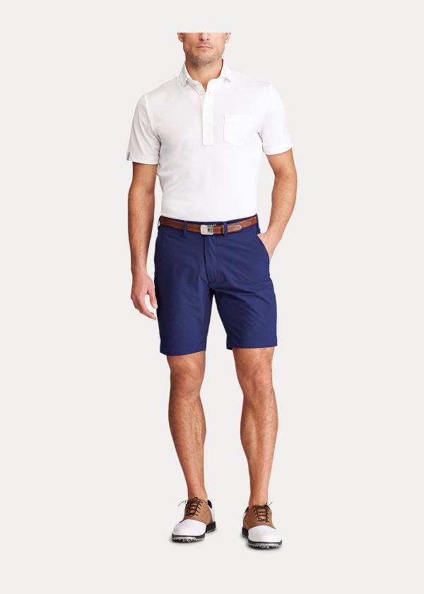 Spodenki Ralph Lauren Tailored Fit Stretch Short Męskie Granatowe | SLGM9591