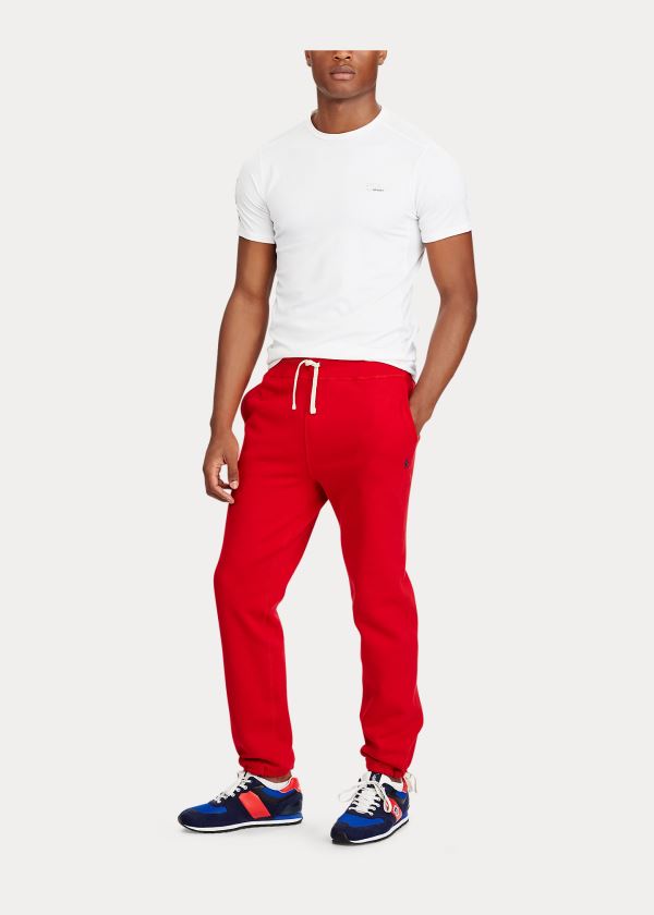 Spodnie Do Biegania Ralph Lauren Cotton-Blend-Fleece Pant Męskie Czerwone | AZUE7897