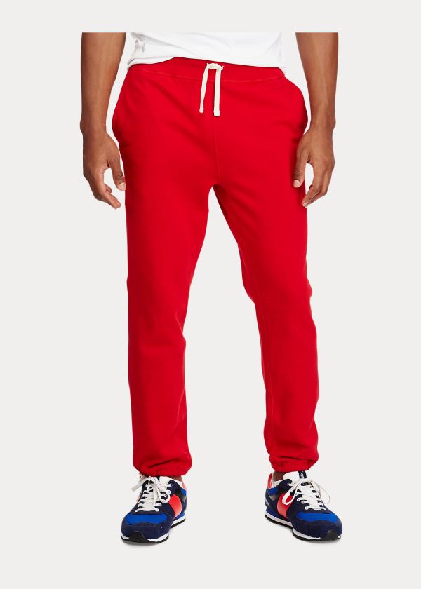 Spodnie Do Biegania Ralph Lauren Cotton-Blend-Fleece Pant Męskie Czerwone | AZUE7897