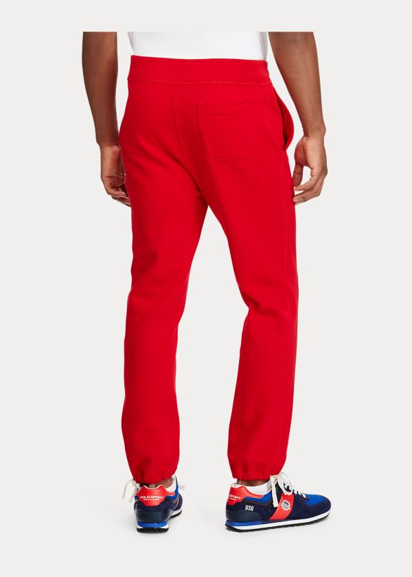 Spodnie Do Biegania Ralph Lauren Cotton-Blend-Fleece Pant Męskie Czerwone | AZUE7897