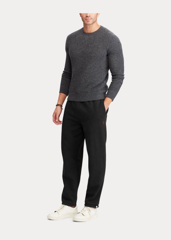 Spodnie Do Biegania Ralph Lauren Cotton-Blend-Fleece Pant Męskie Czarne | VYUC0783