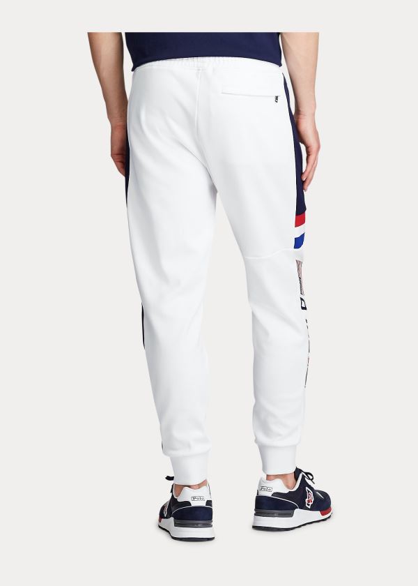 Spodnie Do Biegania Ralph Lauren Double-Knit Track Pant Męskie Białe Kolorowe | SEBT5276