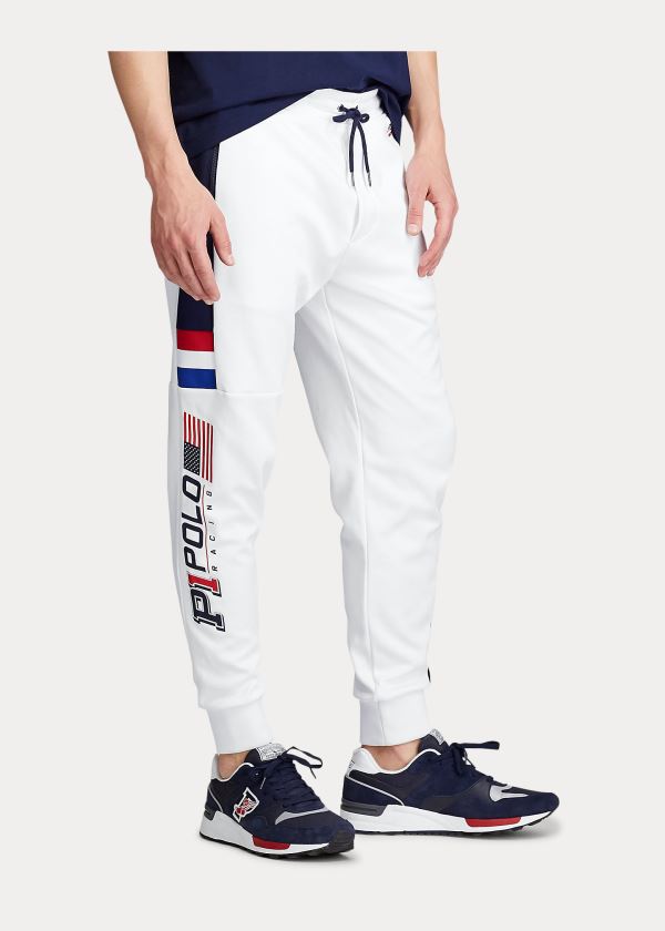 Spodnie Do Biegania Ralph Lauren Double-Knit Track Pant Męskie Białe Kolorowe | SEBT5276