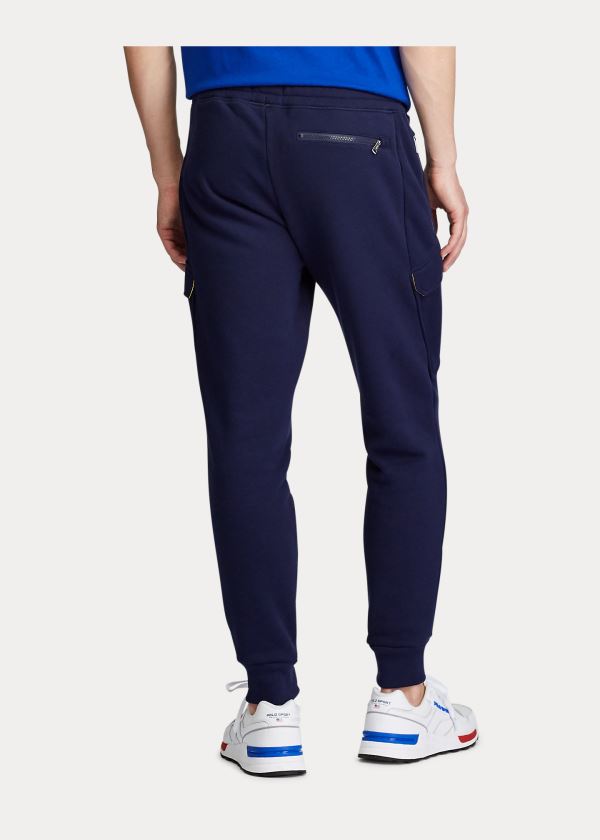 Spodnie Do Biegania Ralph Lauren Fleece Cargo Jogger Męskie Granatowe | ZATA1210