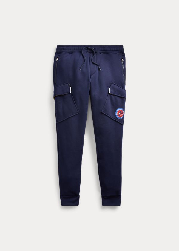 Spodnie Do Biegania Ralph Lauren Fleece Cargo Jogger Męskie Granatowe | ZATA1210