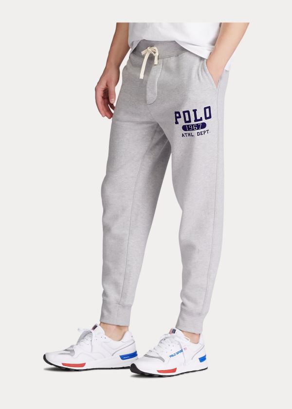 Spodnie Do Biegania Ralph Lauren Fleece Graphic Jogger Męskie Szare | IMQS2371