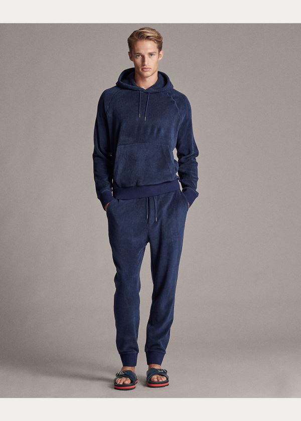 Spodnie Do Biegania Ralph Lauren Fleece Jogger Pant Męskie Granatowe | SXVD5080