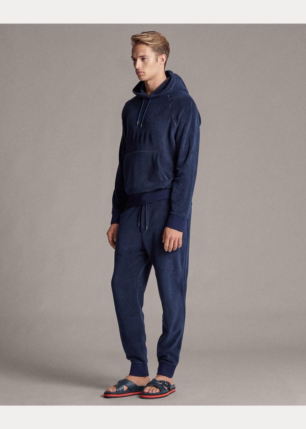 Spodnie Do Biegania Ralph Lauren Fleece Jogger Pant Męskie Granatowe | SXVD5080