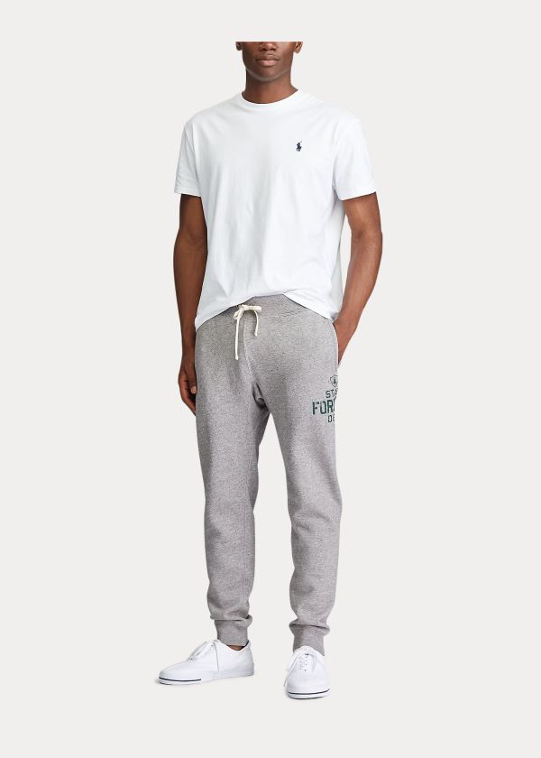 Spodnie Do Biegania Ralph Lauren Graphic Fleece Jogger Pant Męskie Szare | HZGD6837