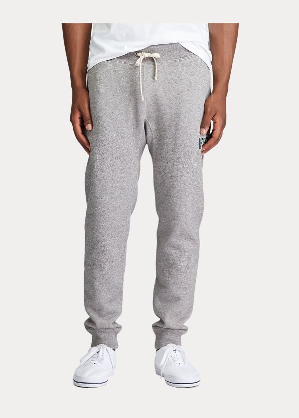 Spodnie Do Biegania Ralph Lauren Graphic Fleece Jogger Pant Męskie Szare | HZGD6837