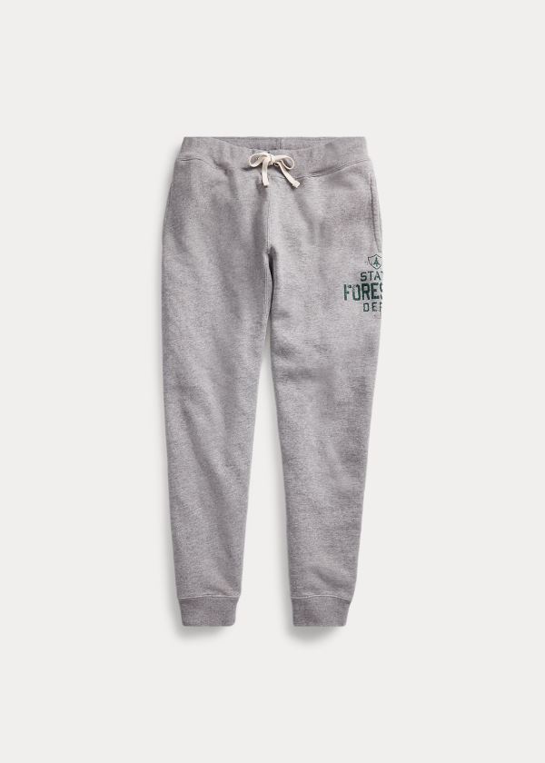 Spodnie Do Biegania Ralph Lauren Graphic Fleece Jogger Pant Męskie Szare | HZGD6837