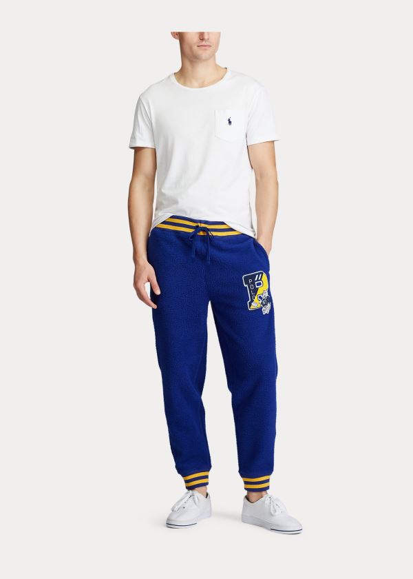 Spodnie Do Biegania Ralph Lauren Letterman Jogger Pant Męskie Królewski Niebieski Niebieskie | JMJH3802