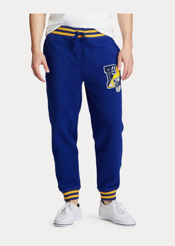 Spodnie Do Biegania Ralph Lauren Letterman Jogger Pant Męskie Królewski Niebieski Niebieskie | JMJH3802