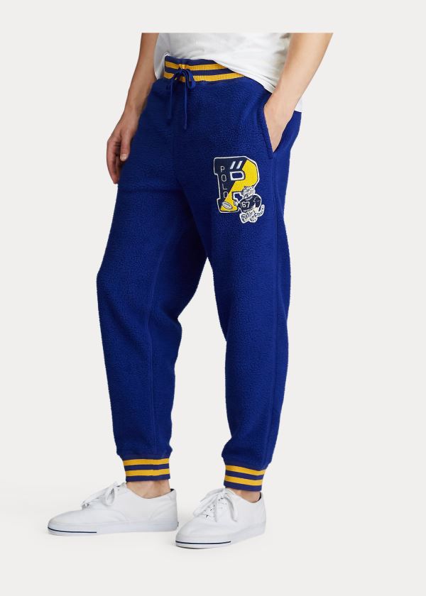 Spodnie Do Biegania Ralph Lauren Letterman Jogger Pant Męskie Królewski Niebieski Niebieskie | JMJH3802