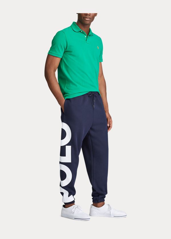 Spodnie Do Biegania Ralph Lauren Logo Double-Knit Jogger Pant Męskie Granatowe Kolorowe | USIF3307