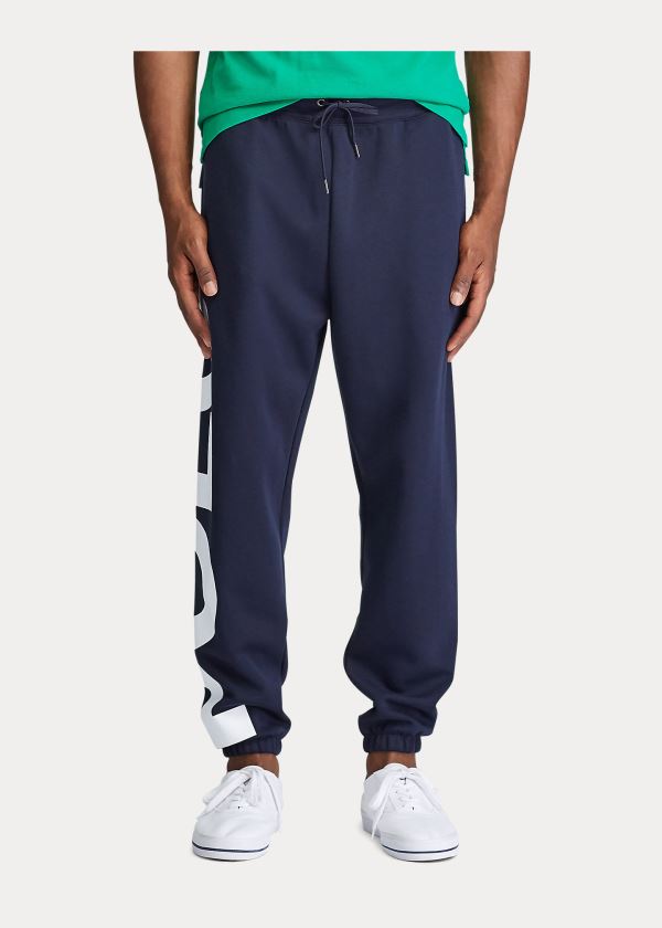 Spodnie Do Biegania Ralph Lauren Logo Double-Knit Jogger Pant Męskie Granatowe Kolorowe | USIF3307