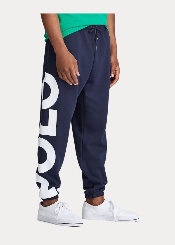 Spodnie Do Biegania Ralph Lauren Logo Double-Knit Jogger Pant Męskie Granatowe Kolorowe | USIF3307