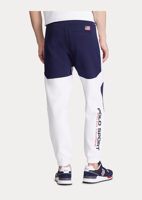 Spodnie Do Biegania Ralph Lauren Polo Sport Double-Knit Jogger Męskie Białe Kolorowe | FXXC6946