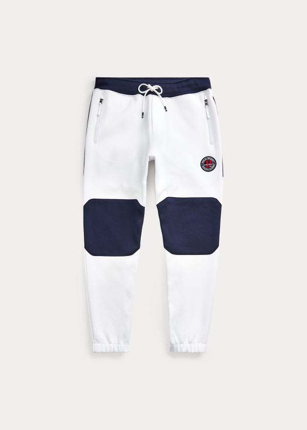 Spodnie Do Biegania Ralph Lauren Polo Sport Double-Knit Jogger Męskie Białe Kolorowe | FXXC6946