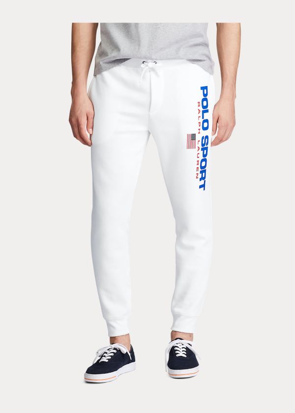 Spodnie Do Biegania Ralph Lauren Polo Sport Fleece Jogger Pant Męskie Białe | MEZG0400