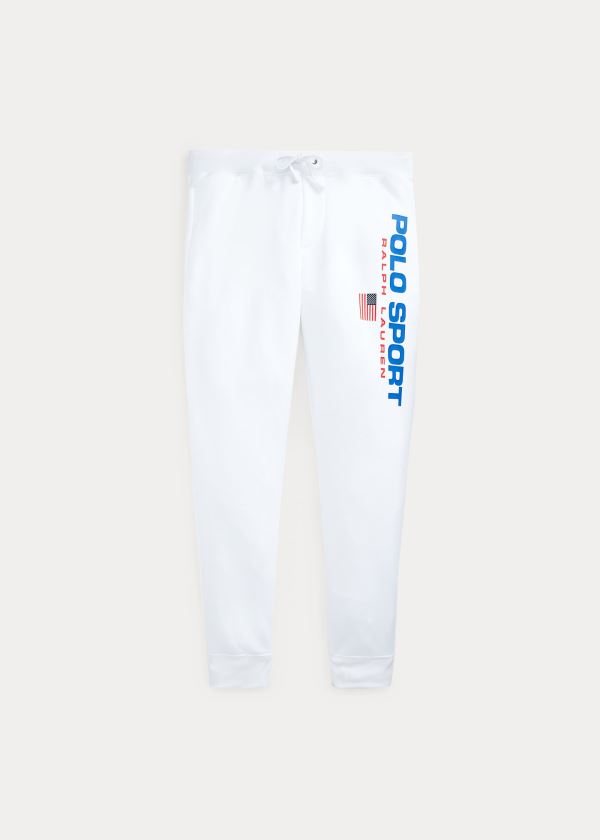 Spodnie Do Biegania Ralph Lauren Polo Sport Fleece Jogger Pant Męskie Białe | MEZG0400