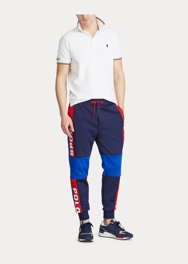 Spodnie Do Biegania Ralph Lauren Polo Sport Mesh Track Pant Męskie Granatowe Kolorowe | WIAQ0380