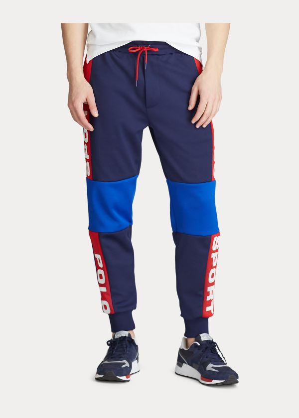 Spodnie Do Biegania Ralph Lauren Polo Sport Mesh Track Pant Męskie Granatowe Kolorowe | WIAQ0380