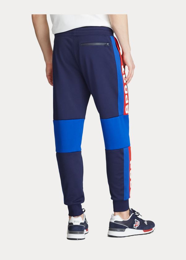 Spodnie Do Biegania Ralph Lauren Polo Sport Mesh Track Pant Męskie Granatowe Kolorowe | WIAQ0380