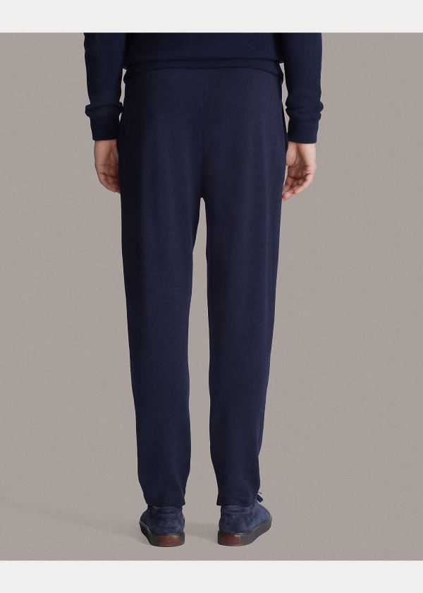 Spodnie Do Biegania Ralph Lauren RLX Pleated Merino Track Pant Męskie Granatowe | HQQN4112