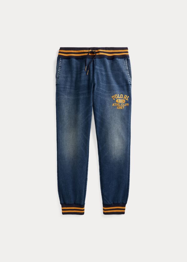 Spodnie Do Biegania Ralph Lauren Stretch Denim Jogger Pant Męskie Niebieskie Niebieskie | YXRJ6334