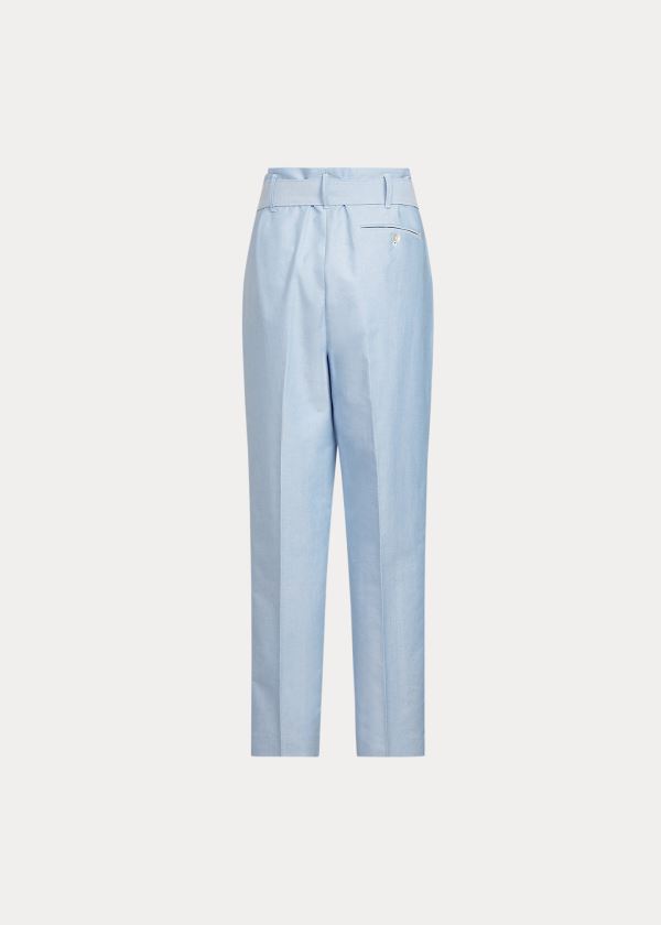 Spodnie Ralph Lauren Belted Cotton Pant Damskie Niebieskie | RCUP8447