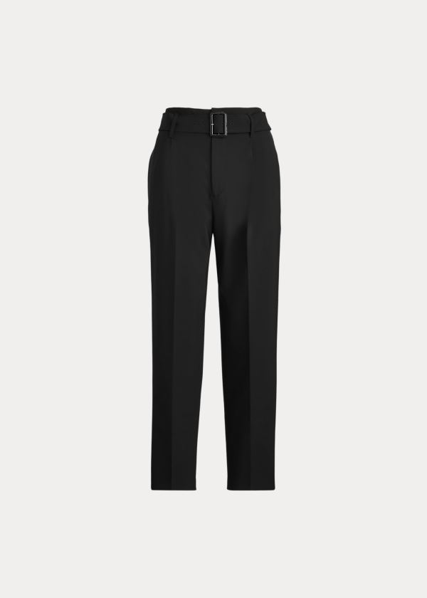 Spodnie Ralph Lauren Belted Straight-Leg Pant Damskie Czarne | BJGM6944