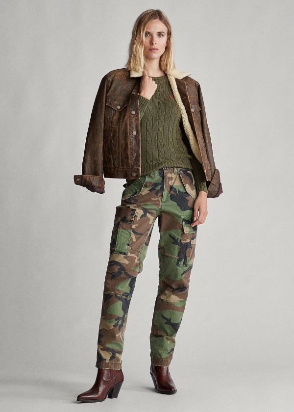 Spodnie Ralph Lauren Camo Cargo Pant Damskie Camo Kolorowe | IKPK0682