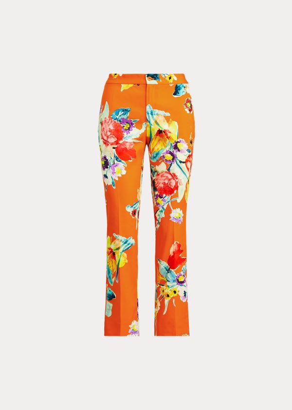 Spodnie Ralph Lauren Carlina Floral Cotton Pant Damskie Głęboka Pomarańczowe Kolorowe | DVHK8106