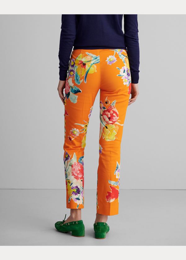 Spodnie Ralph Lauren Carlina Floral Cotton Pant Damskie Głęboka Pomarańczowe Kolorowe | DVHK8106