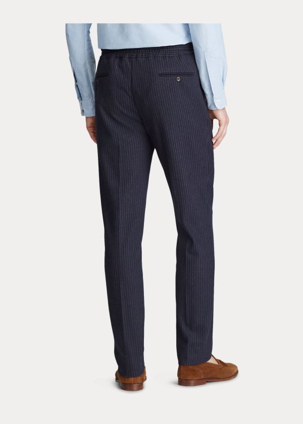 Spodnie Ralph Lauren Chalk-Stripe Jersey Trouser Męskie Granatowe | ZWNV2077