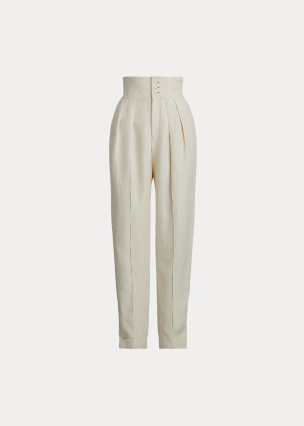 Spodnie Ralph Lauren Cohen Satin Pant Damskie Kremowe | ZVIN8350