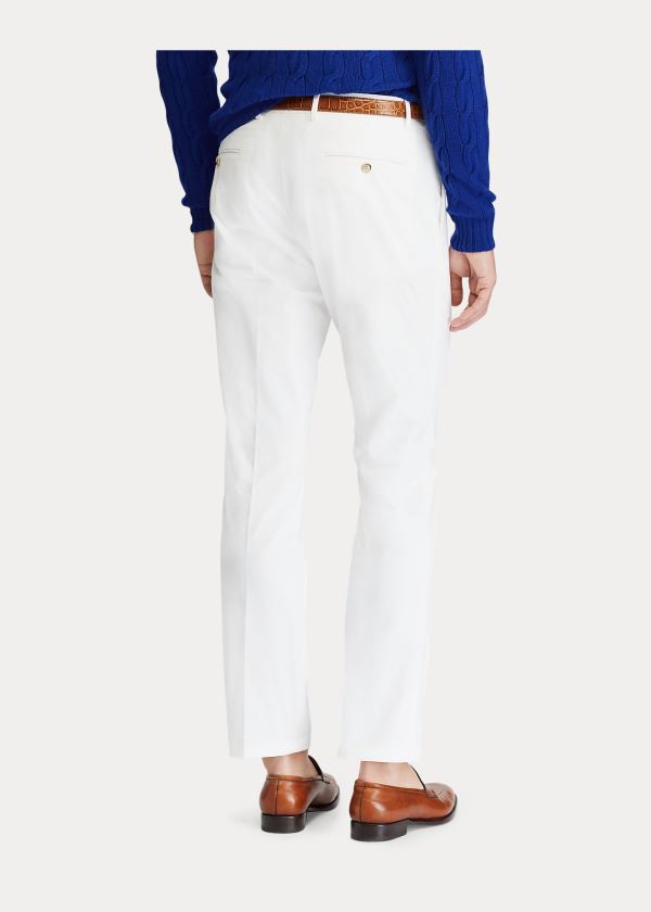 Spodnie Ralph Lauren Cotton-Blend Chino Męskie Białe | ZQBU0455