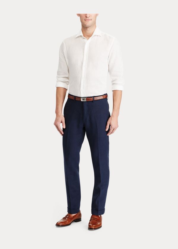 Spodnie Ralph Lauren Cotton-Blend Chino Męskie Granatowe | LLFY6137