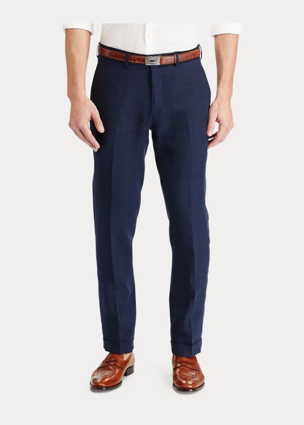 Spodnie Ralph Lauren Cotton-Blend Chino Męskie Granatowe | LLFY6137